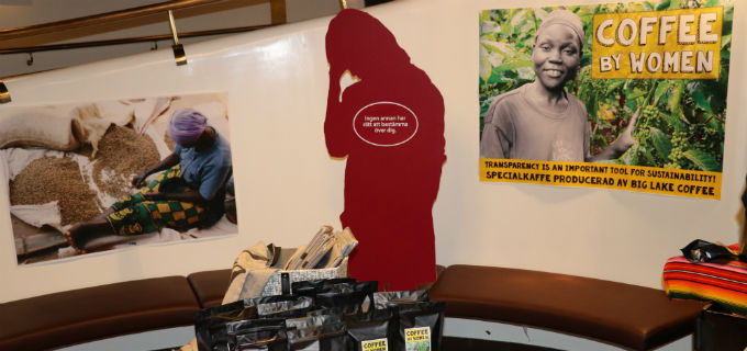 Big Lake Coffe sålde kaffe från ett kvinnokollektiv i Nicaragua och Brasilien. 